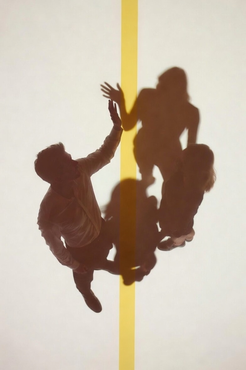 Freelancer and an agency separated by a yellow line